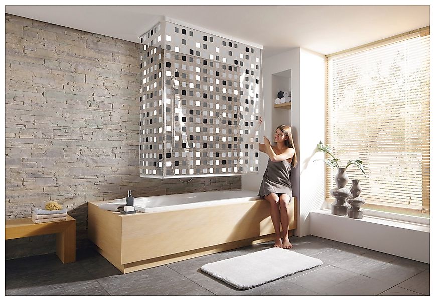 Kleine Wolke Eck-Duschrollo "Eck-Duschrollo" Breite 134 cm ausziehbar, 134 günstig online kaufen
