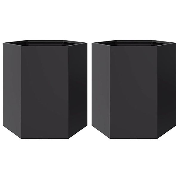 vidaXL Blumentopf Garten-Pflanzgefäße 2 Stück Schwarz günstig online kaufen