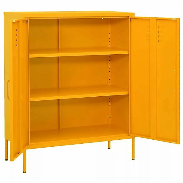 vidaXL Vitrine Lagerschrank Senfgelb 80x35x101,5 cm Stahl günstig online kaufen