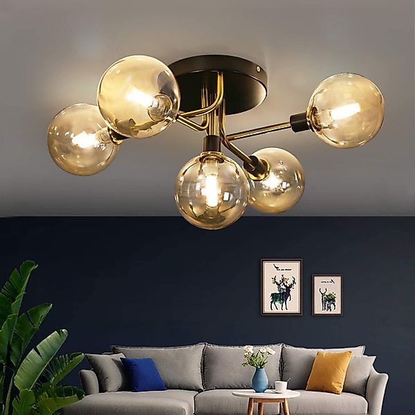 Nettlife LED Deckenleuchte 5-Flammig Glaskugeln Wohnzimmer günstig online kaufen