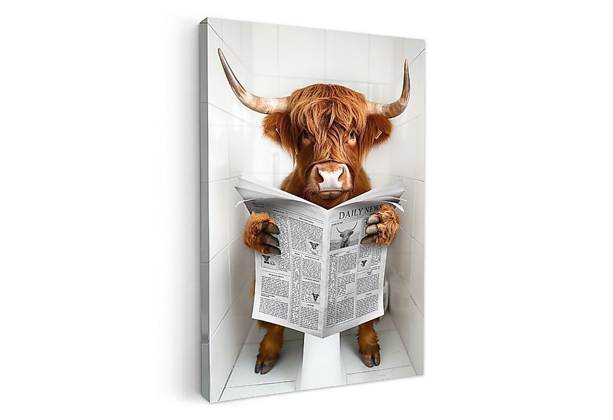 OneMillionCanvasses® Leinwandbild Hochlandbewohner - Tier - Zeitung - Toile günstig online kaufen