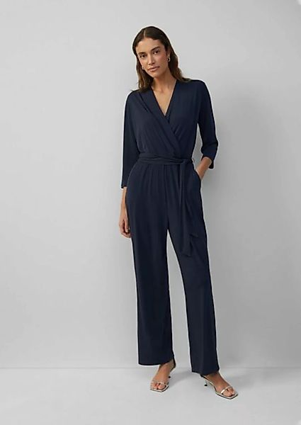 s.Oliver BLACK LABEL Overall Fließender Jumpsuit in Wickeloptik mit Bindegü günstig online kaufen