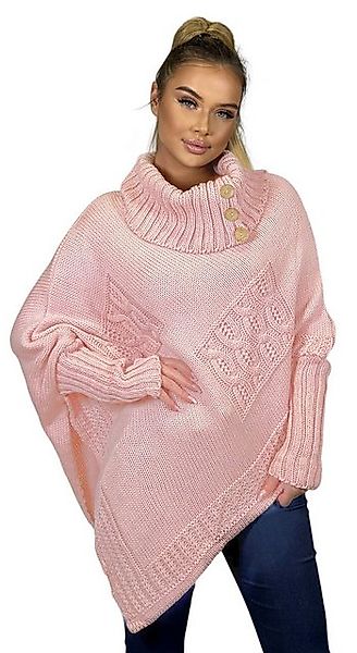 Mississhop Strickponcho Poncho Strick Sweatshirt Pullover Umhang Überwurf günstig online kaufen