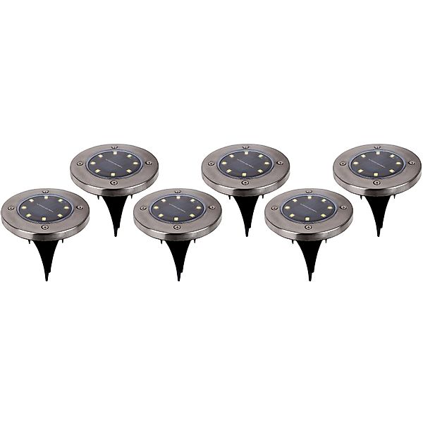 näve LED Gartenleuchte "Kian" LED-Modul 6 Stk. Warmweiß LED Solar-Boden-Erd günstig online kaufen