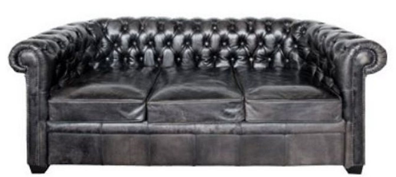 Casa Padrino Chesterfield-Sofa Luxus Chesterfield Büffelleder Sofa Vintage günstig online kaufen