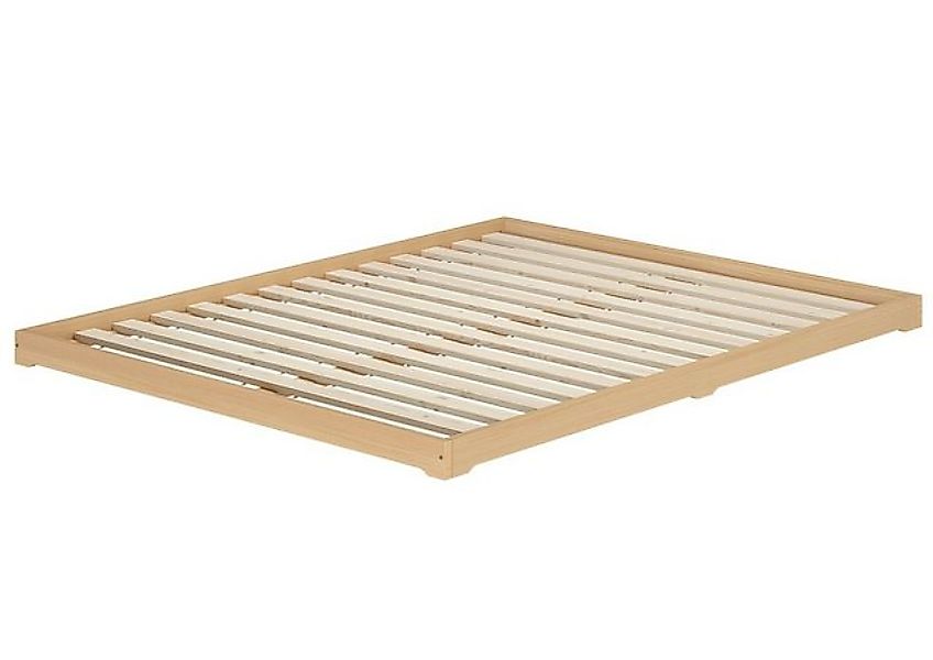 ERST-HOLZ Bett Breites Bodenbett Doppelbett Buche massiv 200x200, Buchefarb günstig online kaufen