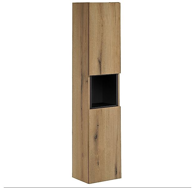 Lomadox Hochschrank NEWPORT-56-OAK mit Regaleinsatz, in Eiche und schwarz, günstig online kaufen
