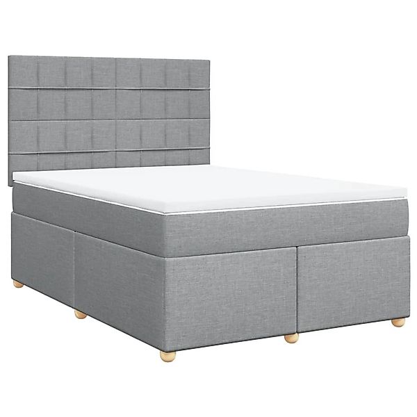 vidaXL Boxspringbett mit Matratze Hellgrau 140x190 cm Stoff 3291275 günstig online kaufen