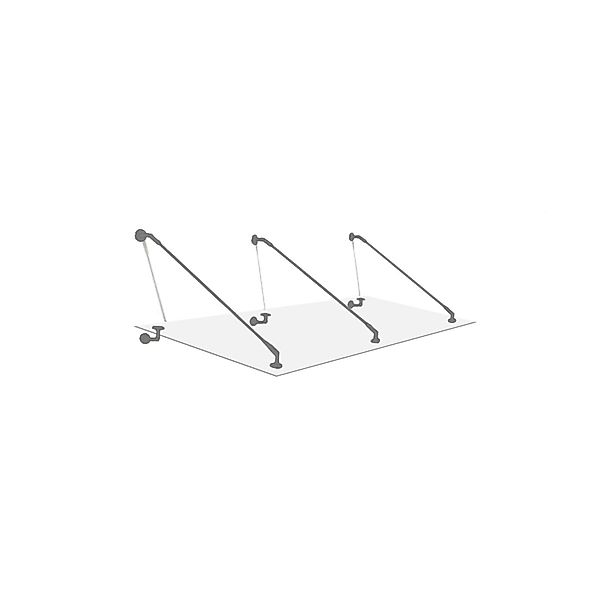 Glaszentrum Hagen STB 250x90 cm Glasvordach inkl. Halter Ral7016 Klarglas günstig online kaufen