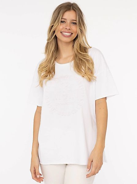 Zwillingsherz Kurzarmshirt Oversized Shirt Stempeldruck "Moin" günstig online kaufen