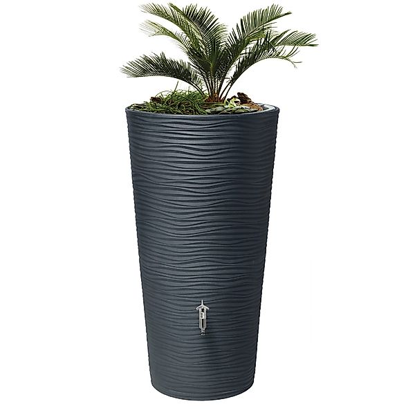 Garantia Regenwasser-Behälter Natura 2in1 inkl. Pflanzschale 210, Graphite günstig online kaufen