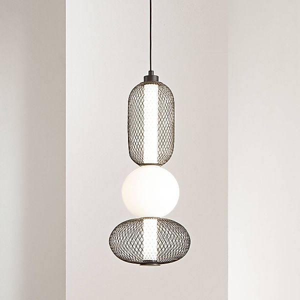 LED-Hängelampe INKAS, Höhe 53 cm, schwarz, Glas/Metall, CCT günstig online kaufen