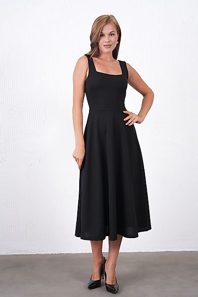 WOMAN VISION Midikleid Schwarzes Midikleid aus günstig online kaufen