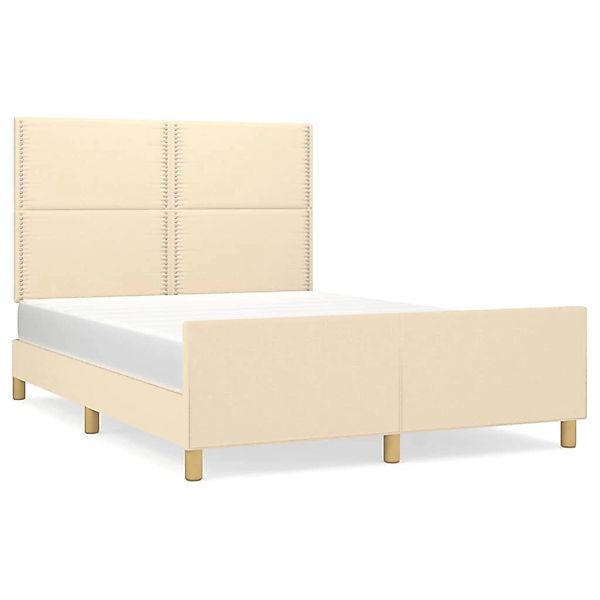 vidaXL Bettgestell mit Kopfteil Creme 140x200 cm Stoff Modell 11347879 günstig online kaufen