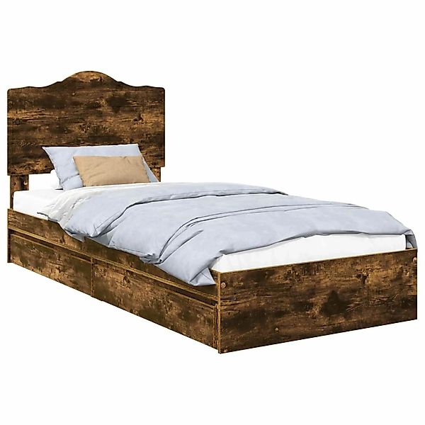 vidaXL Stauraumbett Räuchereiche 75 x 190 cm Holzwerkstoff 3413559 günstig online kaufen