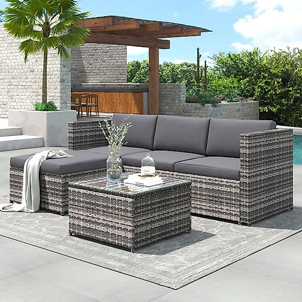 STILVORA Gartenlounge-Set Lounge-Gartenmöbel Couchgarnitur mit Kissen, günstig online kaufen