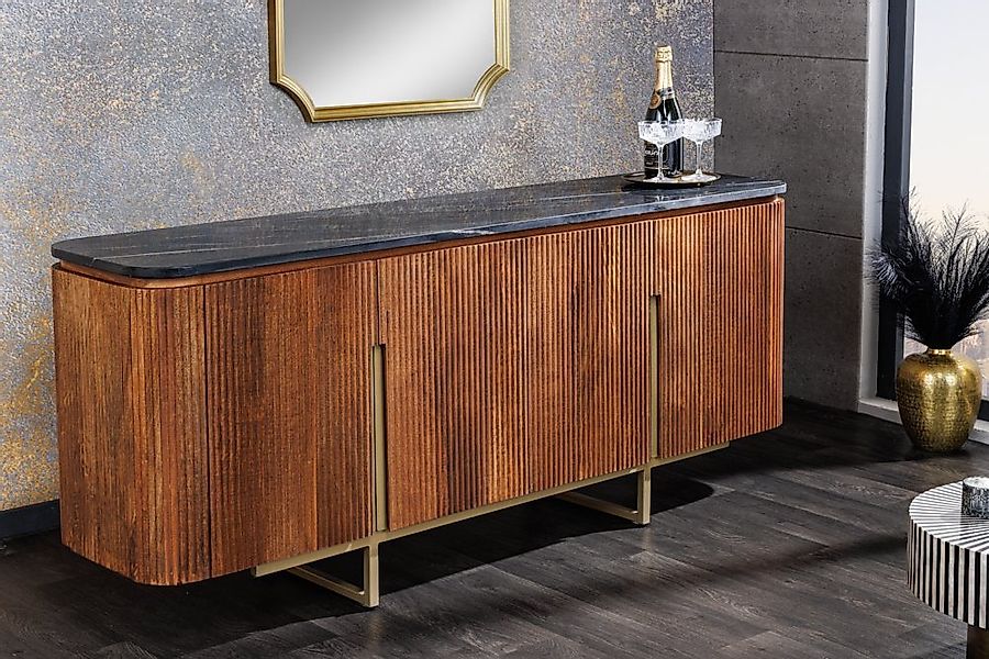 riess-ambiente Sideboard GATSBY 160cm braun / grau / gold (Einzelartikel, 1 günstig online kaufen