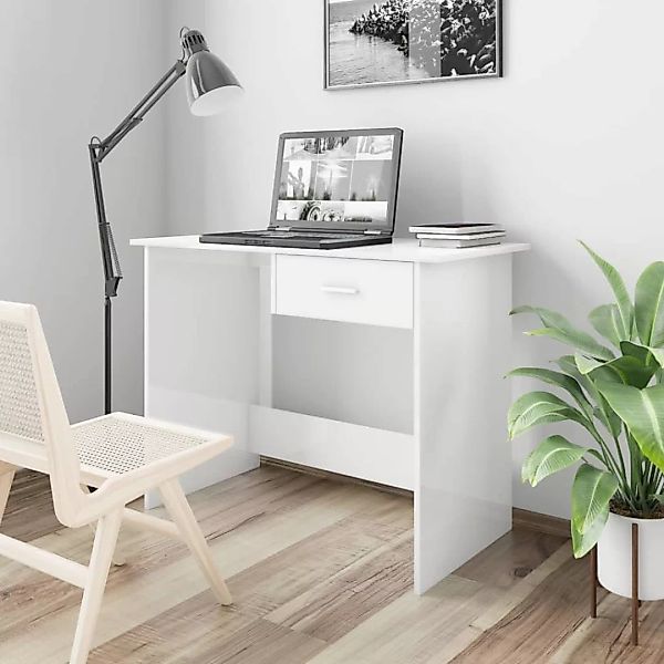 Schreibtisch Hochglanz-weiß 100ã50ã76 Cm Spanplatte günstig online kaufen