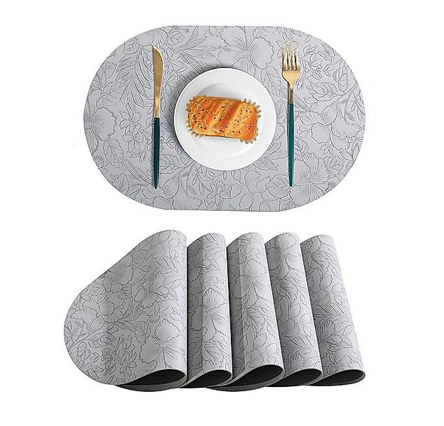 BYSURE Platzset, (6-St), Abwaschbar Tischsets aus Leder, 6er Set Oval Platz günstig online kaufen
