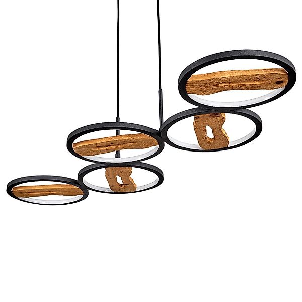hofstein Pendelleuchte dimmbare Hängelampe aus Metall/Holz/Kunststoff günstig online kaufen