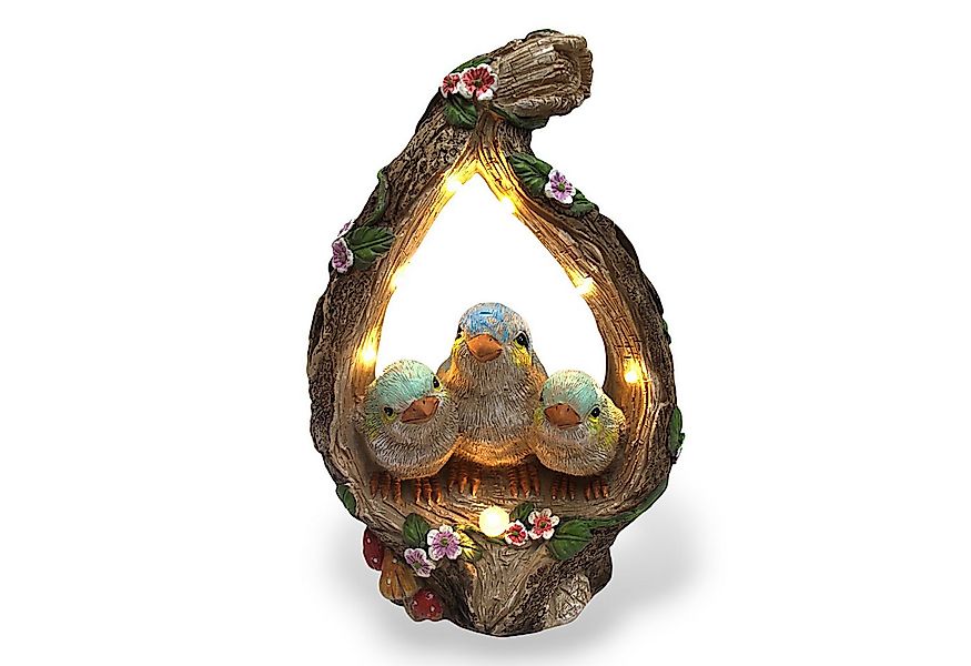 Arnusa Gartenfigur Solar Gartendekoration Baumstamm mit Vögel 30 cm Figur, günstig online kaufen