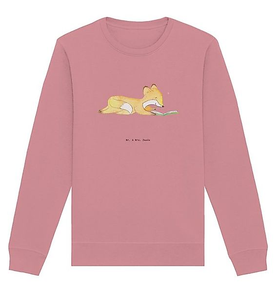 Mr. & Mrs. Panda Longpullover Größe S Fuchs Lesen - Canyon Pink - Geschenk, günstig online kaufen