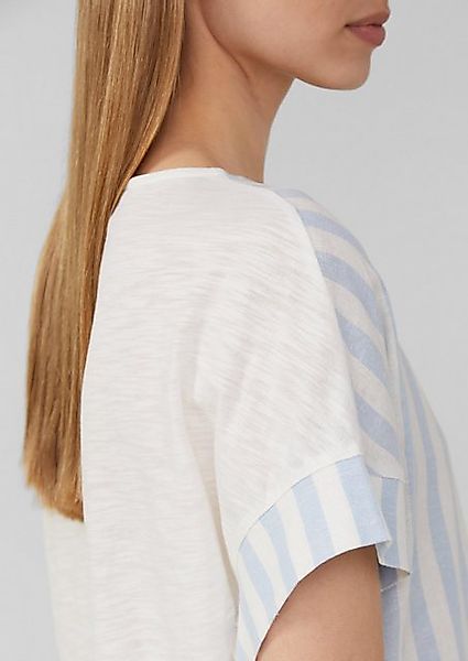 s.Oliver Shirttop T-Shirt im Fabricmix mit Leinenanteil günstig online kaufen