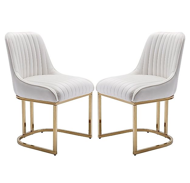 WAHSON OFFICE CHAIRS Esszimmerstuhl 2er Set Küchenstuhl mit goldene Stuhlbe günstig online kaufen