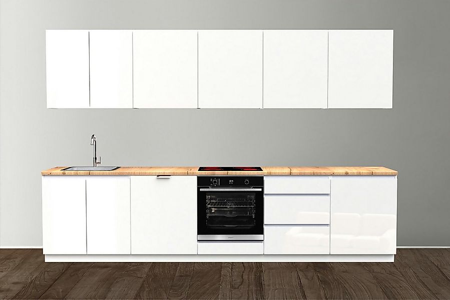 OMILI Küchenzeile OMEGA Grifflose (Breite 320cm), Fronten19 mm Acryl,SOFTCL günstig online kaufen