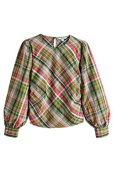 Next Langarmbluse Kariertes Oberteil mit langen Volumenärmeln (1-tlg) günstig online kaufen