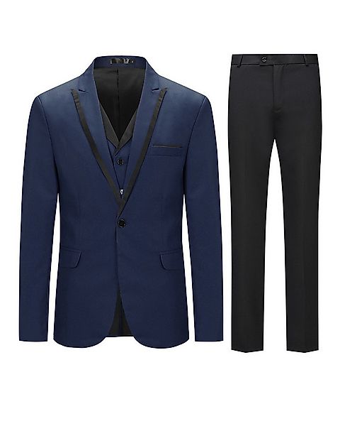Allthemen Anzug (3 tlg) Slim Fit Elegante Anzüge mit Spitzen Revers günstig online kaufen