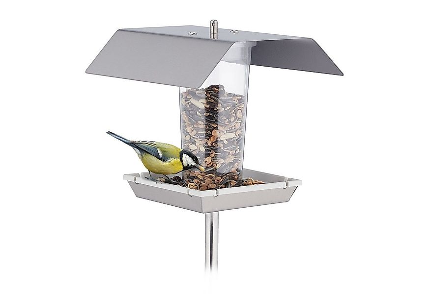 relaxdays Vogelhaus Vogelfutterhaus aus Edelstahl günstig online kaufen