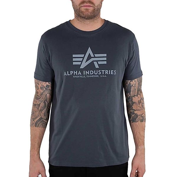 Alpha Industries Basic Reflective Print Kurzärmeliges T-shirt L Grey Black günstig online kaufen