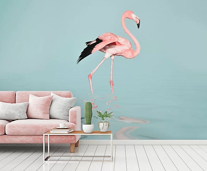 living walls Fototapete »ARTist Flamingo Water«, Vlies, Wand, Schräge günstig online kaufen
