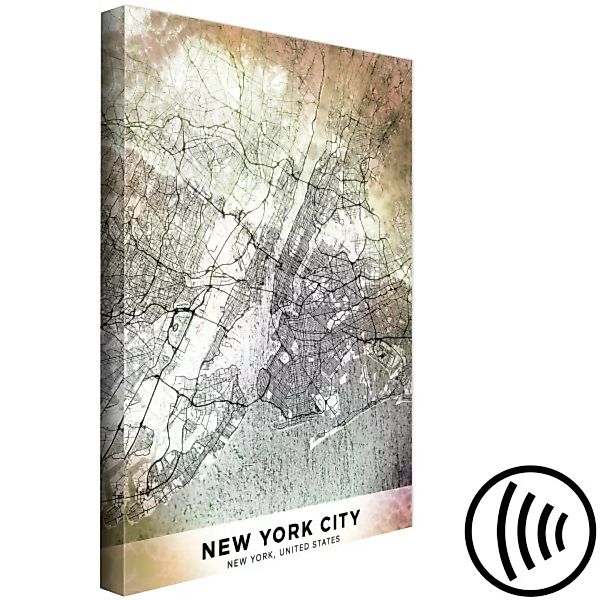 Bild auf Leinwand Stadtplan von New York - Stadtkarte der USA mit Text XXL günstig online kaufen