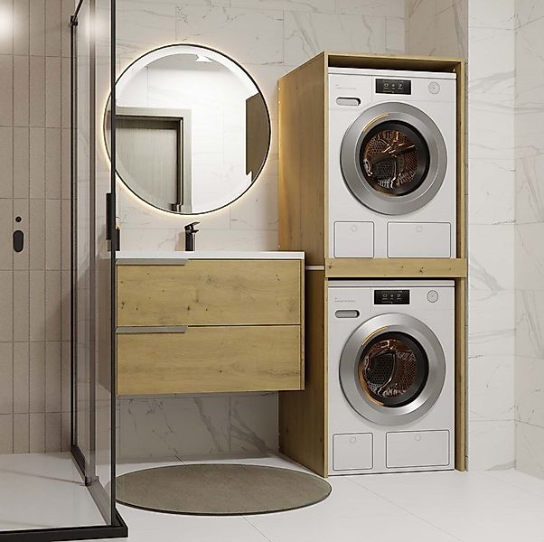 Raumhirsch Furniture Waschmaschinenumbauschrank für zwei Geräte – stabiler günstig online kaufen