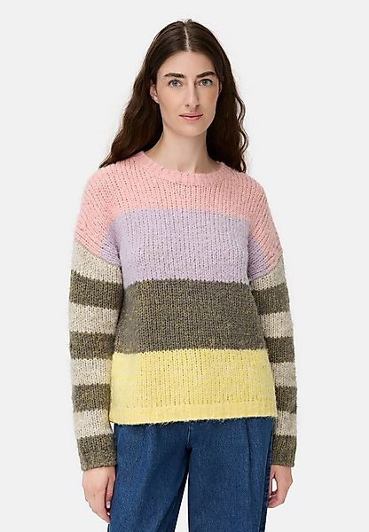 camel active Strickpullover im Boxy Fit Langarm Rundhals Markenlabel günstig online kaufen