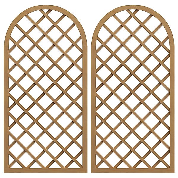Outsunny Lot de 2 Gitter für den Garten aus Holz - Bogenpaneele für Kletter günstig online kaufen
