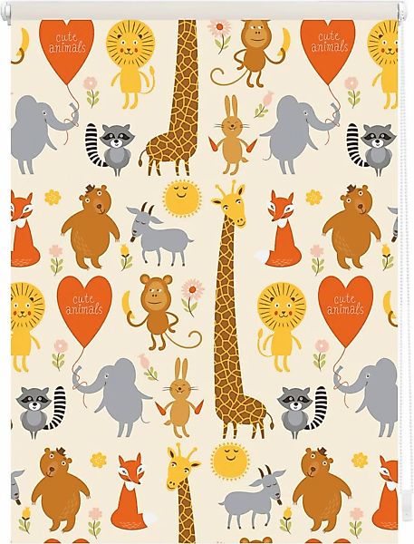 LICHTBLICK ORIGINAL Seitenzugrollo »Klemmfix Digital Cute Animals«, verdunk günstig online kaufen