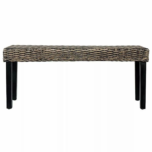 Sitzbank 110 Cm Schwarz Natur Kubu-rattan Und Massivholz Mango günstig online kaufen