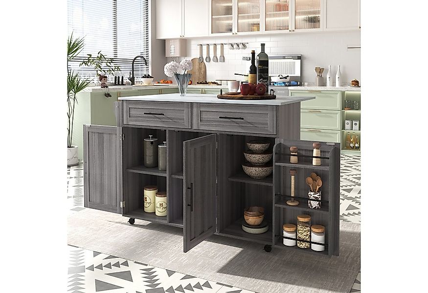 Flieks Küchenwagen mit erweiterbarer Arbeitsplatte (Rollen/Massivholzbeine günstig online kaufen