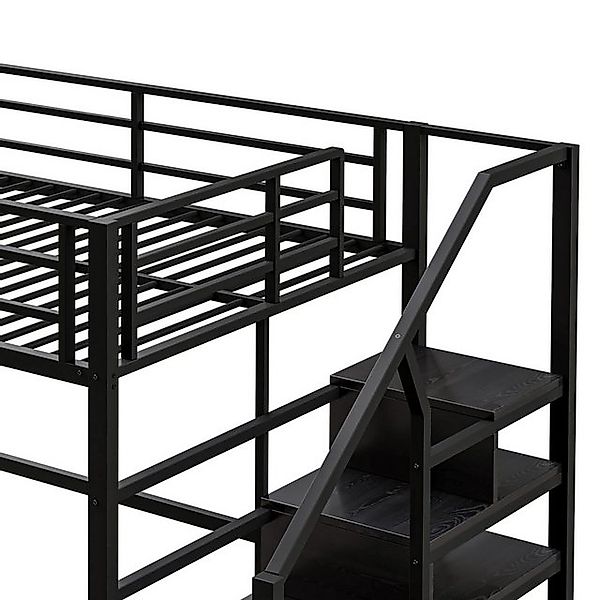 STILVORA Hochbett 140×200 Jugendbett mit matratze,Metallbett mit Reglen&Sta günstig online kaufen