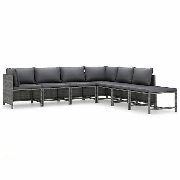 vidaXL Gartenlounge-Set 7-tlg. Garten-Lounge-Set mit Kissen günstig online kaufen