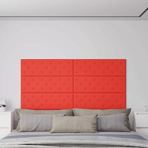 Vidaxl Wandpaneele 12 Stk. Rot 90x30 Cm Kunstleder 3,24 M² günstig online kaufen