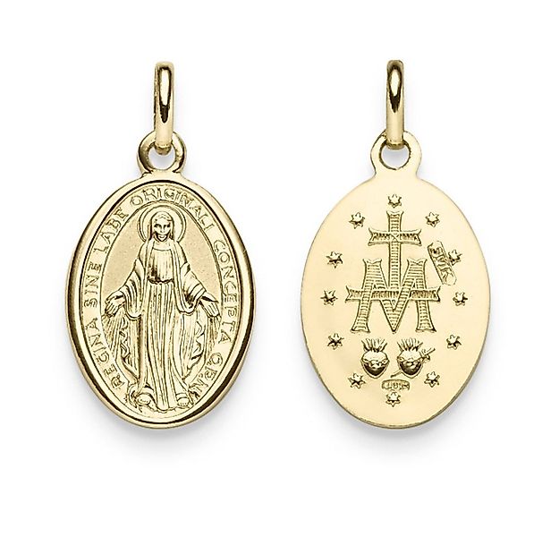 Schmuck Krone Kettenanhänger Amulett mit Madonna, Gravur, 585 Gold Gelbgold günstig online kaufen