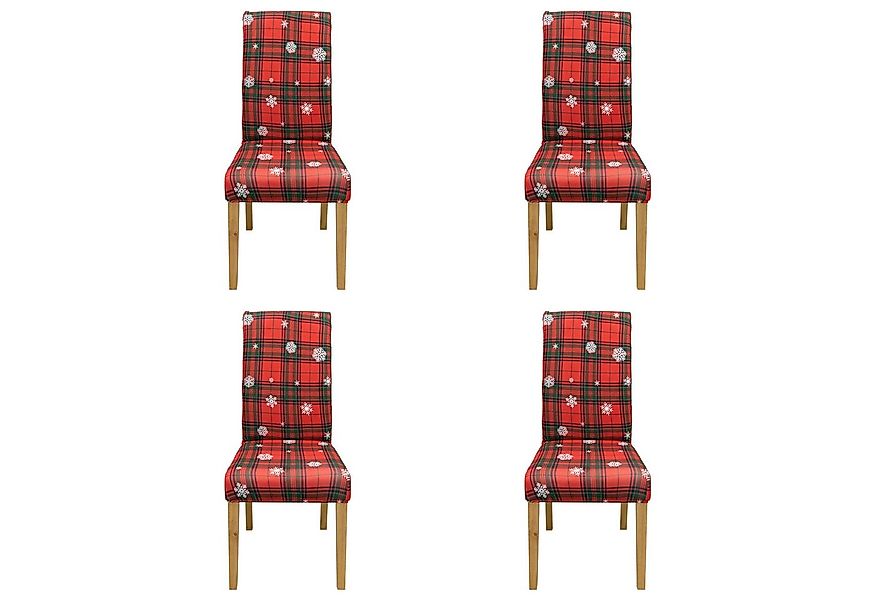 Qelus Stuhlhusse Stuhlhusse Stretch Stuhlhussen Weihnachtsmann Druck 2er/4e günstig online kaufen