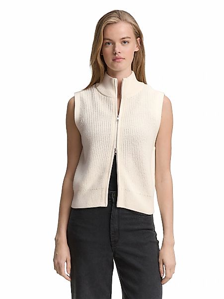 TOM TAILOR Denim Strickjacke, ohne Ärmel und mit Reißverschluss günstig online kaufen