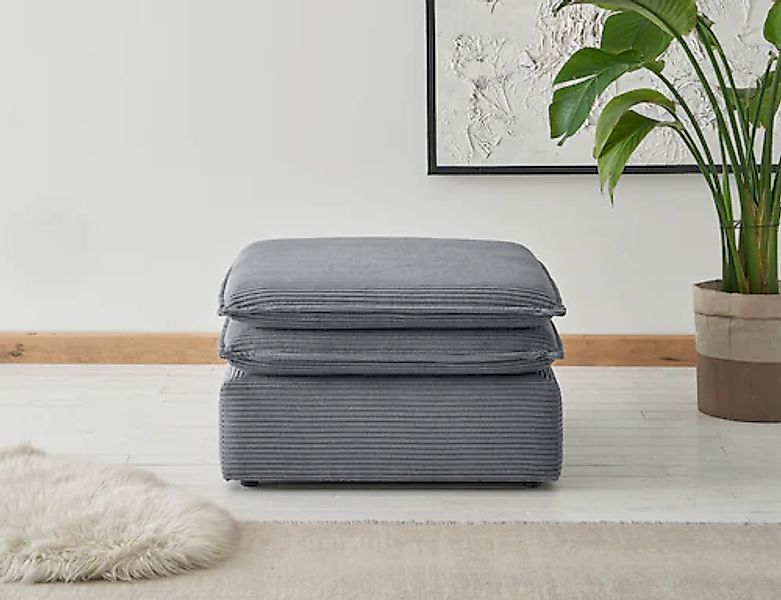 Home affaire Hocker »PIAGGE« Hochwertiger Cord, passend zum Sessel günstig online kaufen