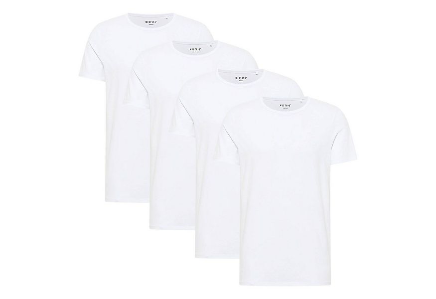 MUSTANG T-Shirt Herren T-Shirt 4er Pack Baumwolle (Packung, 4er Pack) günstig online kaufen