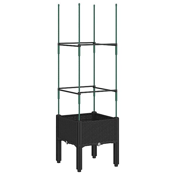 vidaXL Blumentopf Pflanzkübel mit Rankgitter Schwarz günstig online kaufen